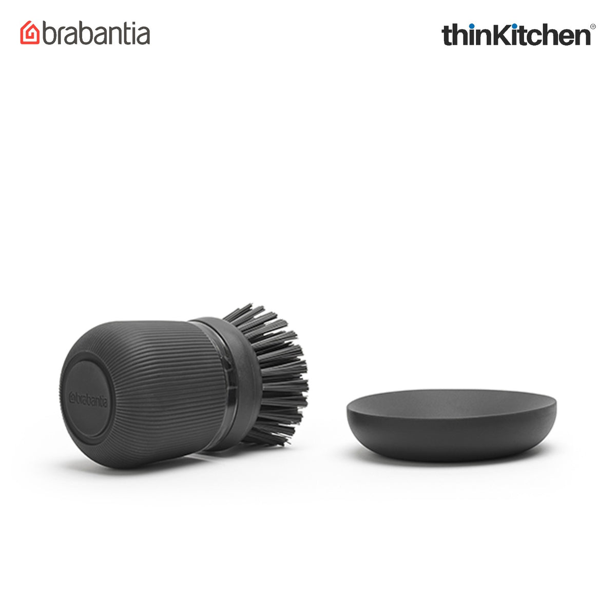 Brabantia Sinkside Soap Dispensing Dish Brush - Dark Grey - 2