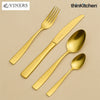 Viners 16‑Pc Gold Titanium Coated Stainless Steel Cutlery Set|Rustproof Flatware Crafted in UK