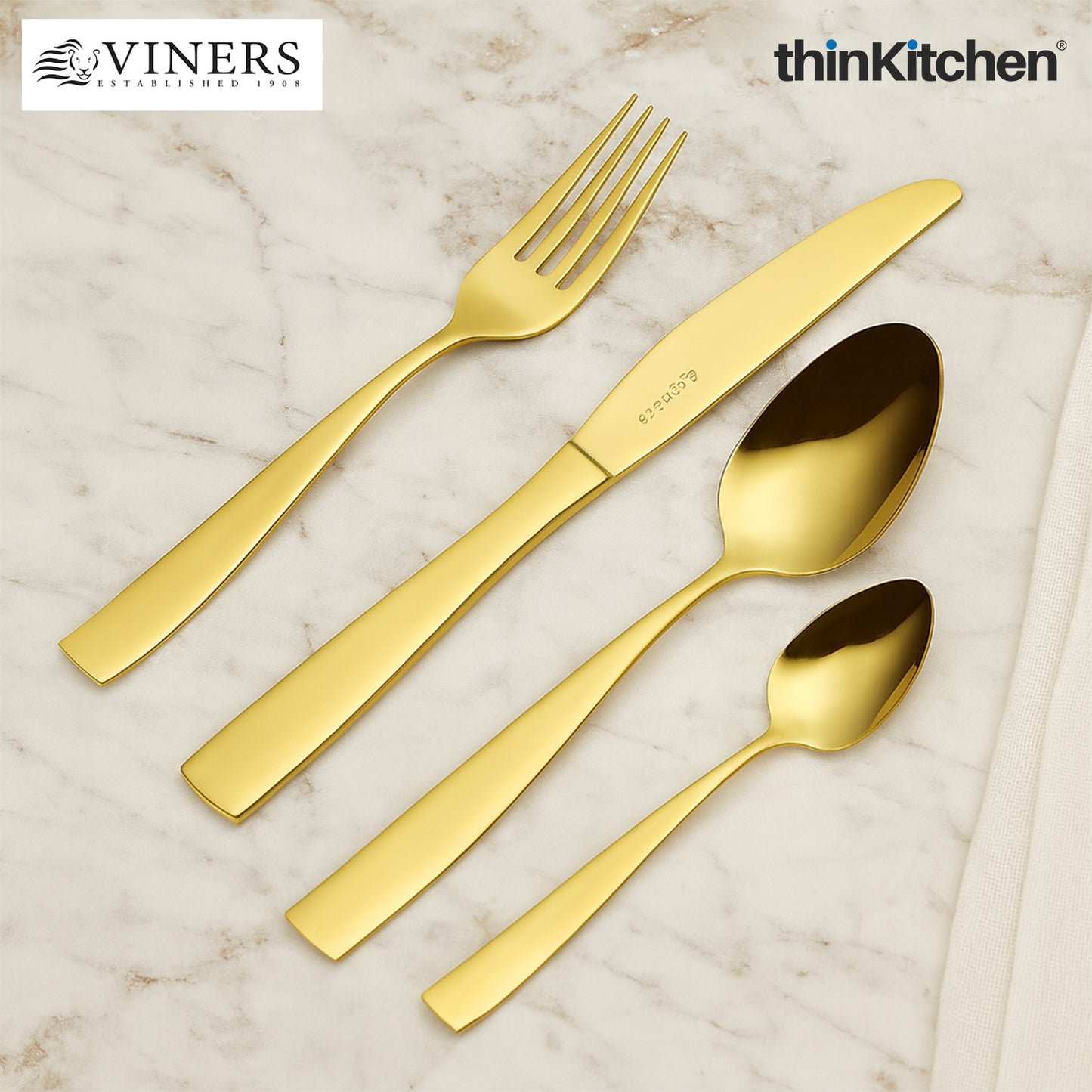 Viners Everyday Purity Gold 18/0 16-Piece Cutlery Set