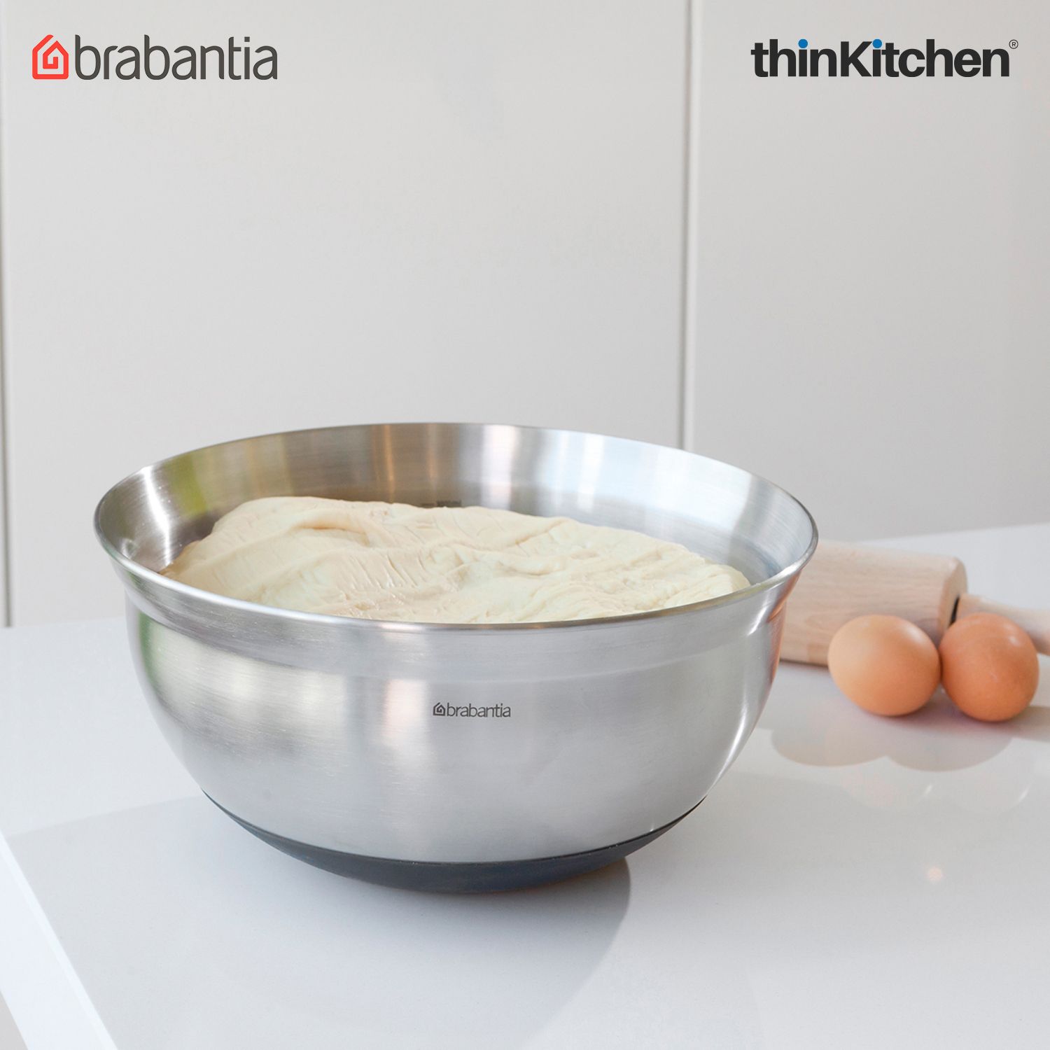 Brabantia Matt Steel Profile Mixing Bowl, 3.0L - 4