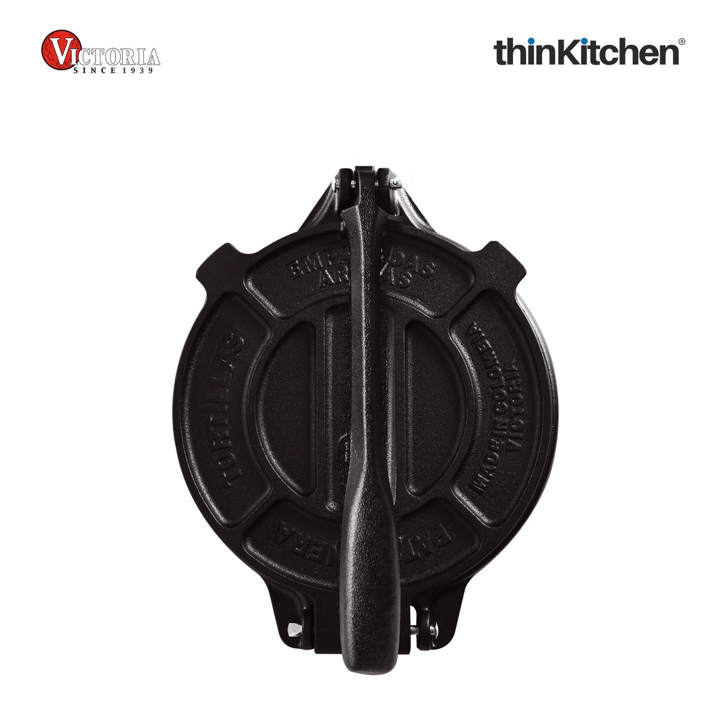 Victoria 8-Inch Commercial-Grade Cast-Iron Tortilla Press, Made from Super-Durable HD Iron, Made in Colombia
