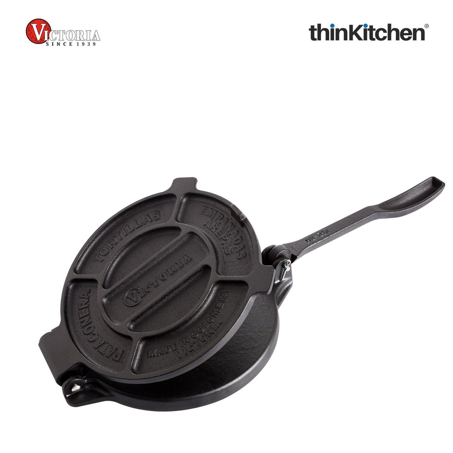 Victoria 8-Inch Commercial-Grade Cast-Iron Tortilla Press, Made from Super-Durable HD Iron, Made in Colombia