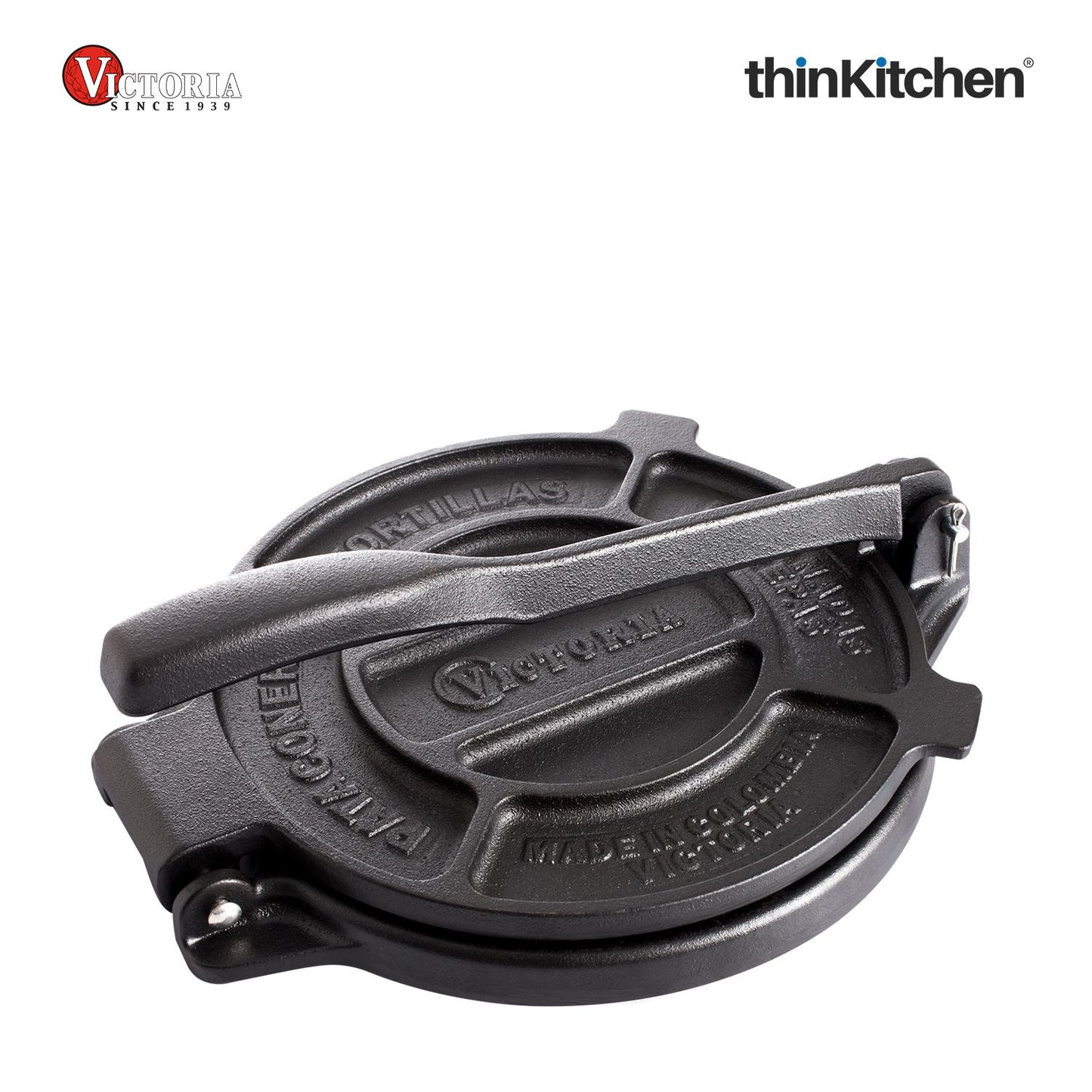 Victoria 8-Inch Commercial-Grade Cast-Iron Tortilla Press, Made from Super-Durable HD Iron, Made in Colombia