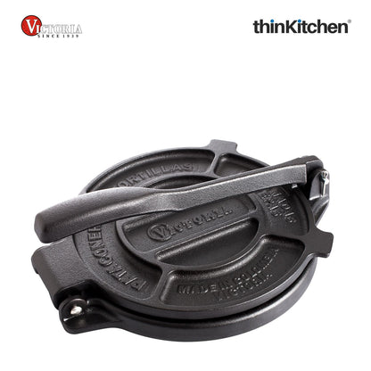 Victoria 8-Inch Commercial-Grade Cast-Iron Tortilla Press, Made from Super-Durable HD Iron, Made in Colombia