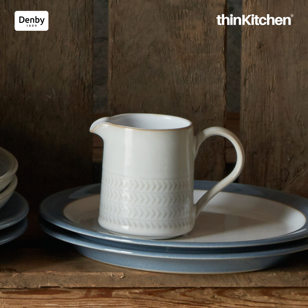 Denby 200ml Premium Handcrafted Textured Small Jug, Natural Canvas