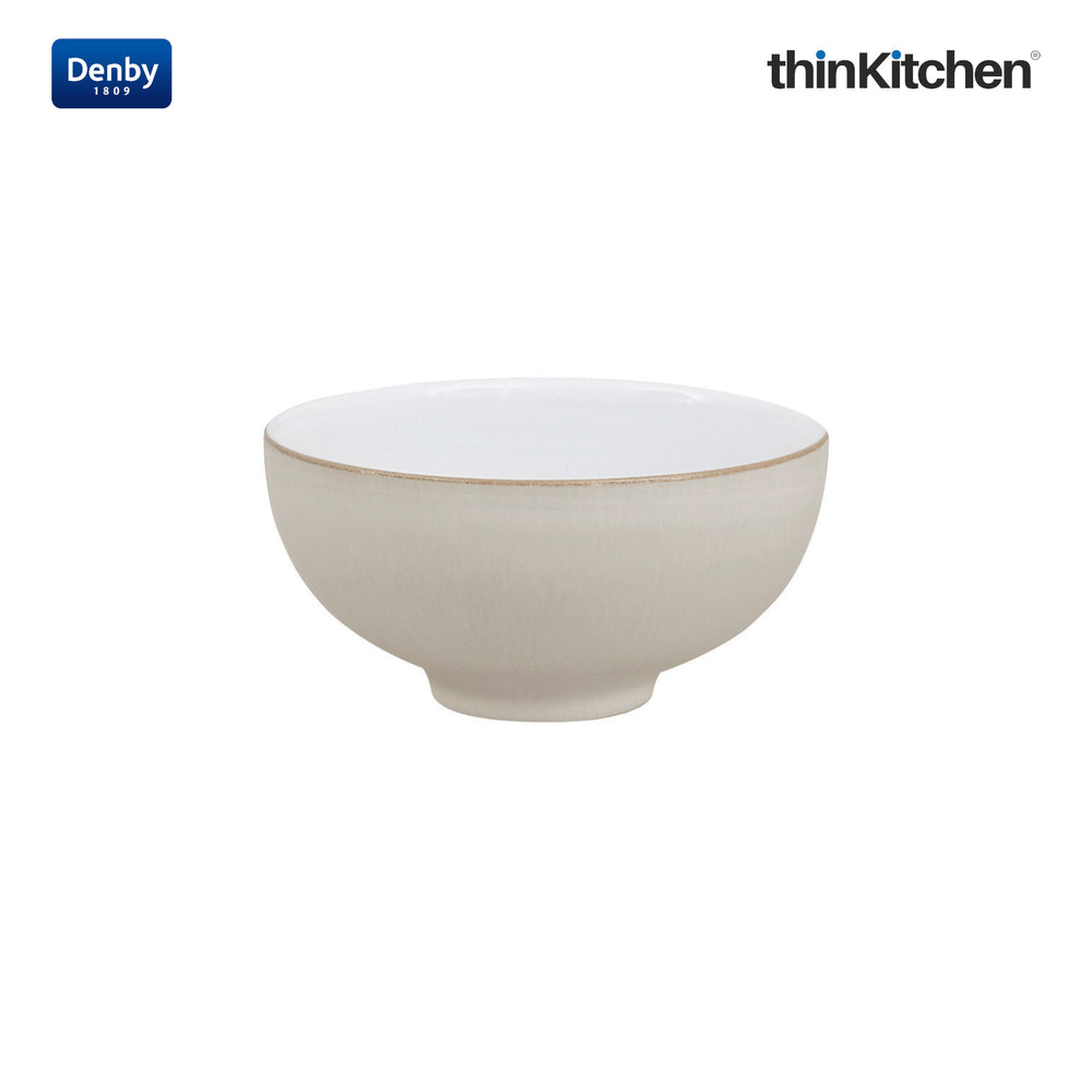 Denby 410ml Premium Handcrafted Rice Bowl, Natural Canvas