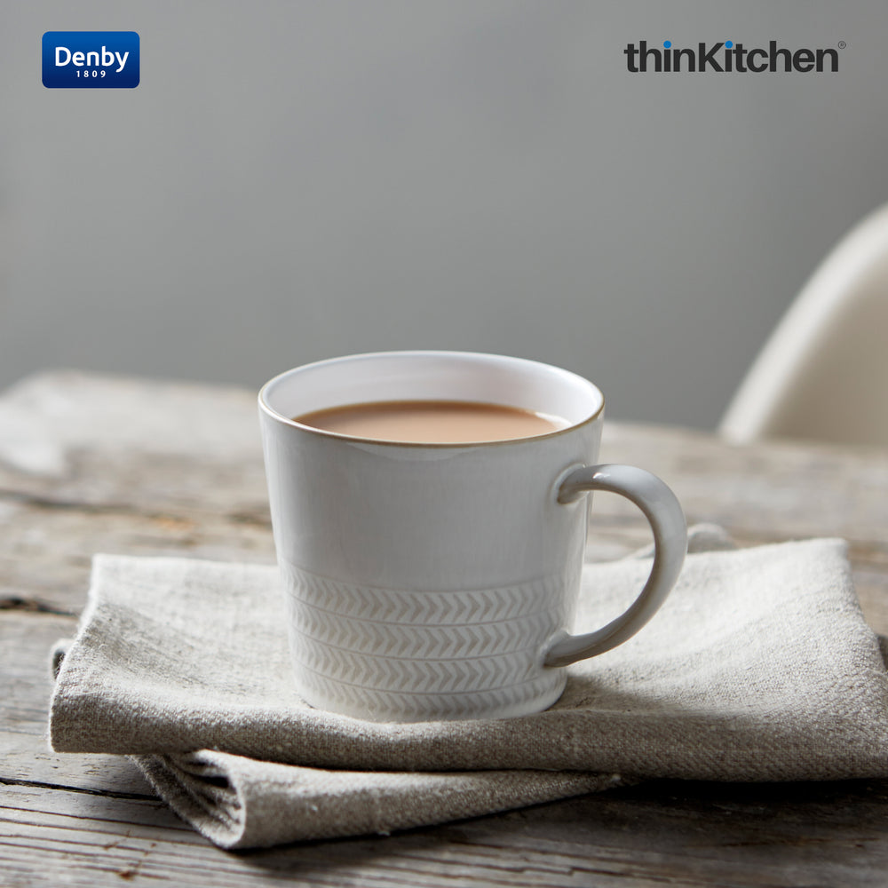 Denby 400ml Premium Handcrfated Textured Large Mug, Natural Canvas