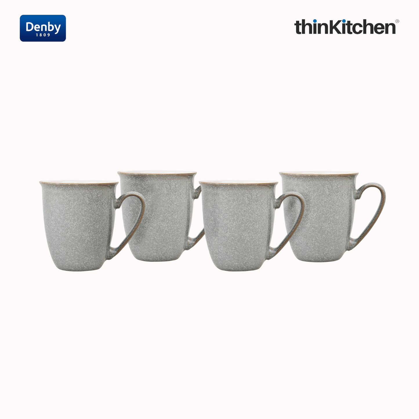 Denby Elements Light Grey 4 Piece Coffee Beaker Mug Set