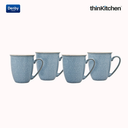 Denby Elements Blue 4 Piece Coffee Beaker Mug Set