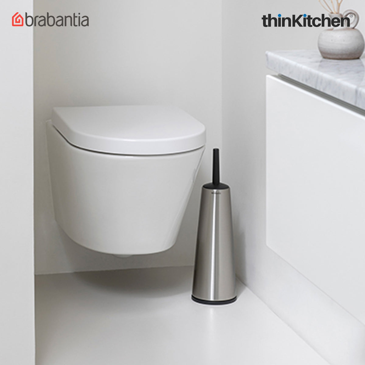 Brabantia Renew Toilet Brush And Holder - Matt Steel - 1