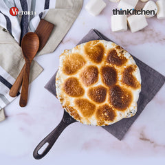 Victoria - SKL-208 Victoria Cast Iron Skillet. Small Frying Pan Seasoned with 100% Kosher Certified Non-GMO Flaxseed Oil, 8