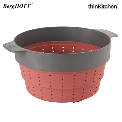 Berghoff Leo 2 In 1 Steamer And Strainer Pink Grey