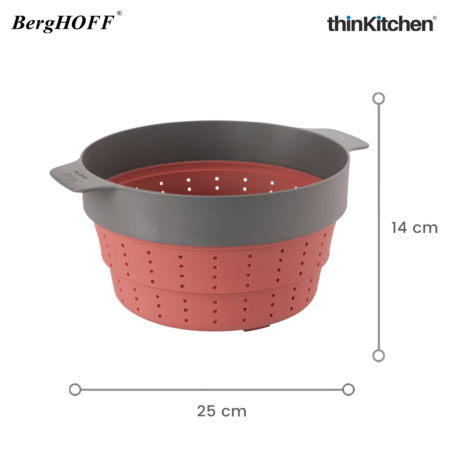 Berghoff Leo 2 In 1 Steamer And Strainer Pink Grey - 3