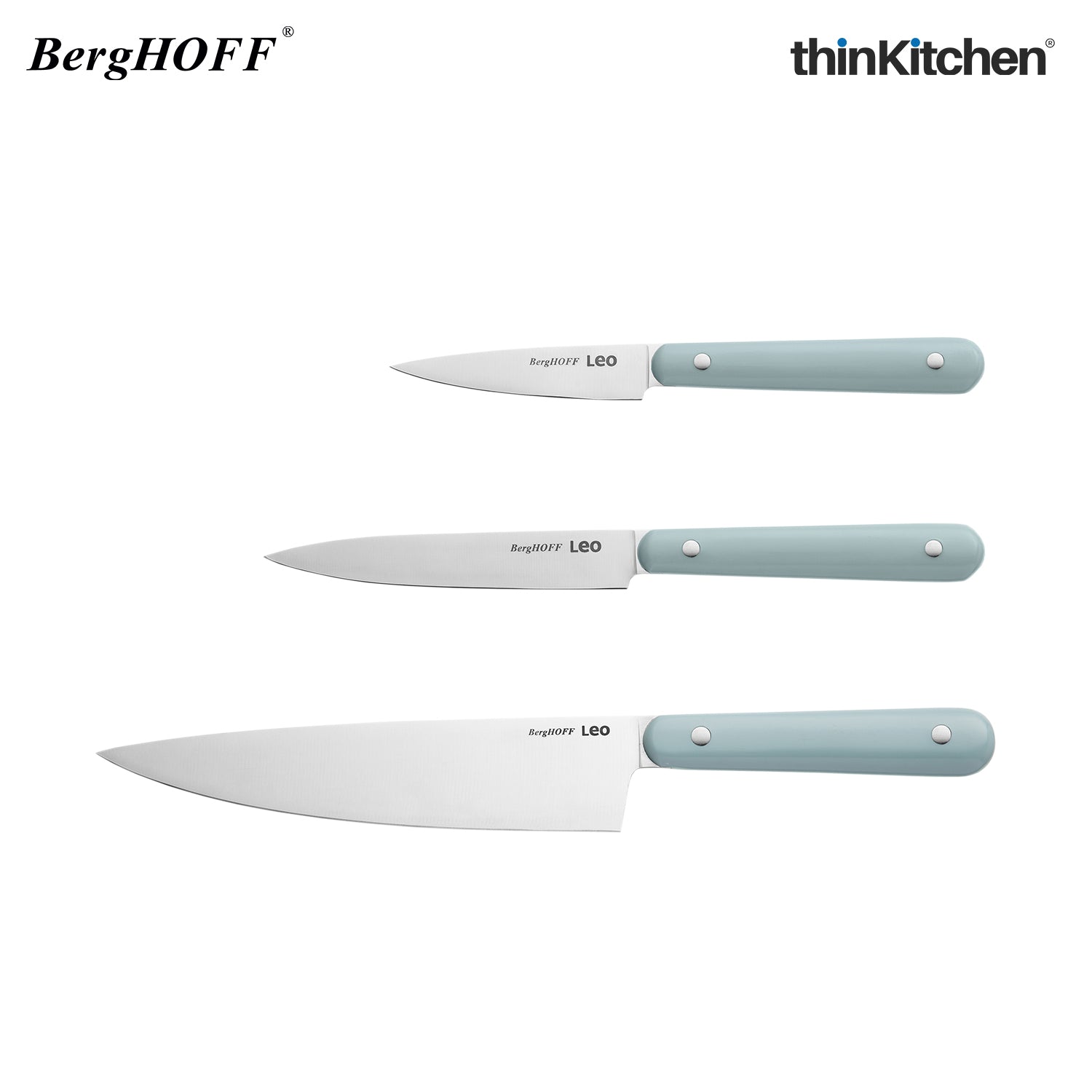 Berghoff Slate And Spirit Stainless Steel 3pc Starter Knife Set