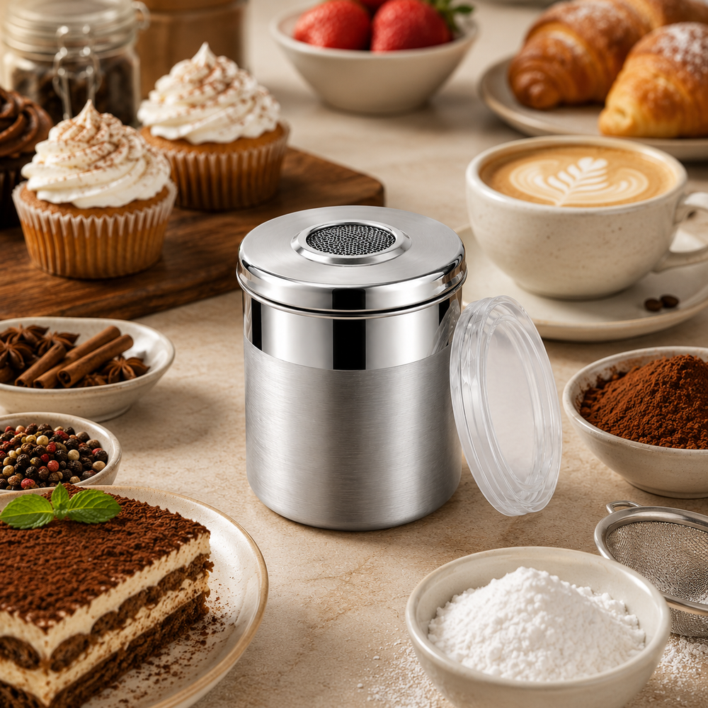Culinex Stainless Steel Small Portable 100ml Fine Seasoning, Salt / Pepper Dispenser - 5 x 6 cms for Masala, Icing Sugar, Seasoning, Condiments