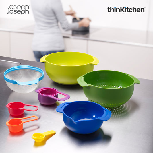 Joseph Joseph Premium  9 Pcs Nestable Mixing & Measuring Bowl Set for Baking, Prep & Salad