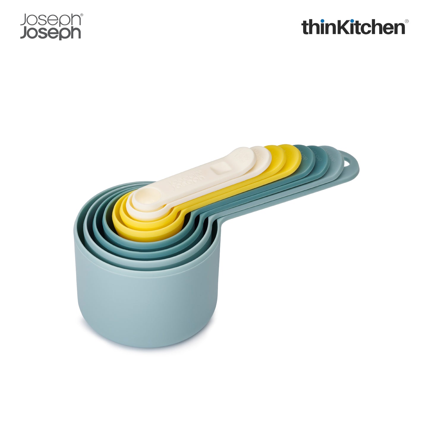 Joseph Joseph Nest Measuring Opal Cup Set (Multicolor) - 8 Piece | Plastic Measuring Cup | BPA Free