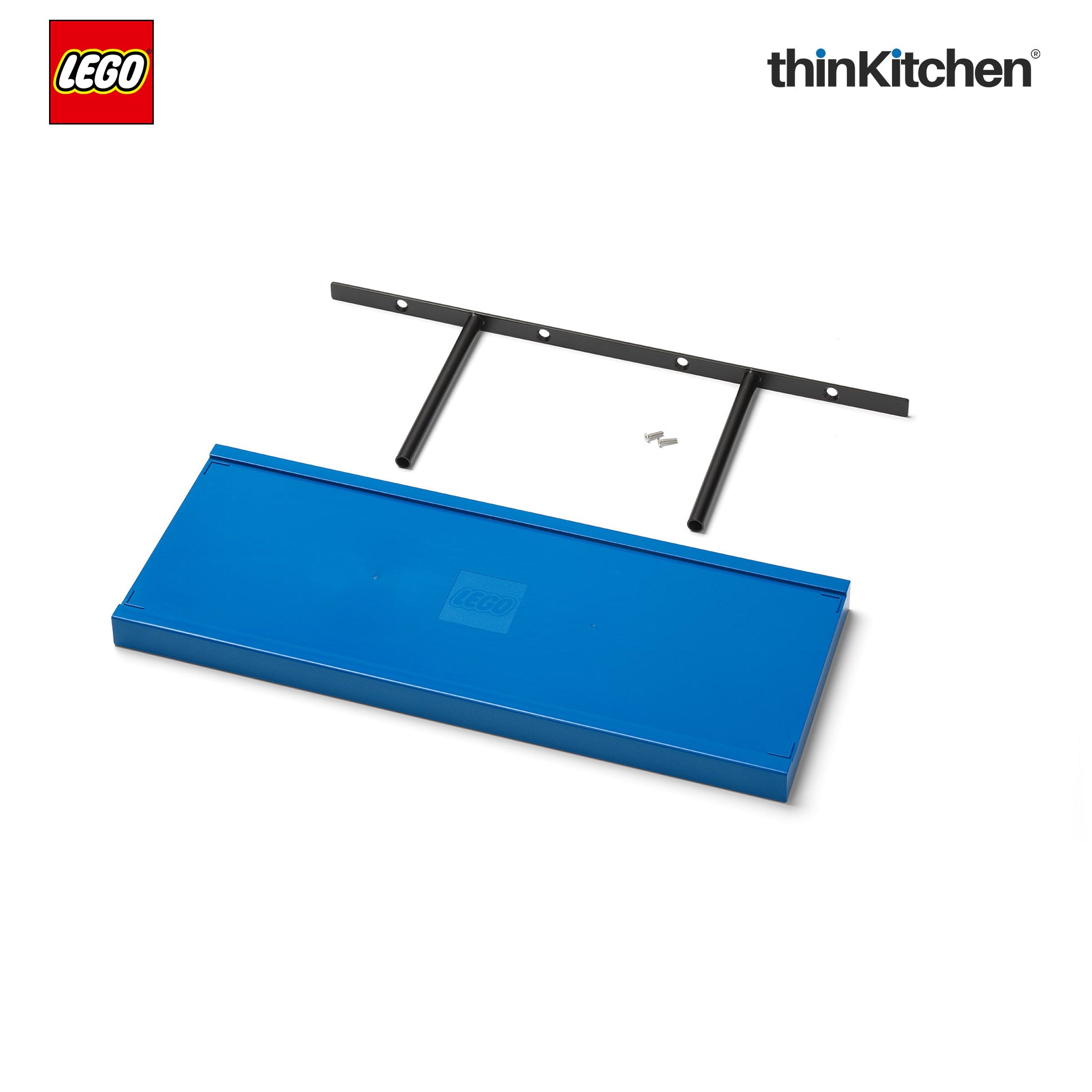 LEGO Decorative Floating Wall Shelf with 3 Baseplates (Grey & Blue) | 15 x 6 Inch Storage Shelf for Kids Bedroom & Playroom - 2