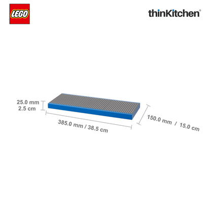 LEGO Decorative Floating Wall Shelf with 3 Baseplates (Grey & Blue) | 15 x 6 Inch Storage Shelf for Kids Bedroom & Playroom