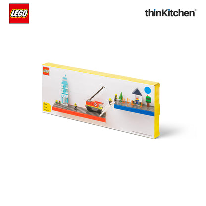 LEGO Decorative Floating Wall Shelf with 3 Baseplates (Grey & Blue) | 15 x 6 Inch Storage Shelf for Kids Bedroom & Playroom