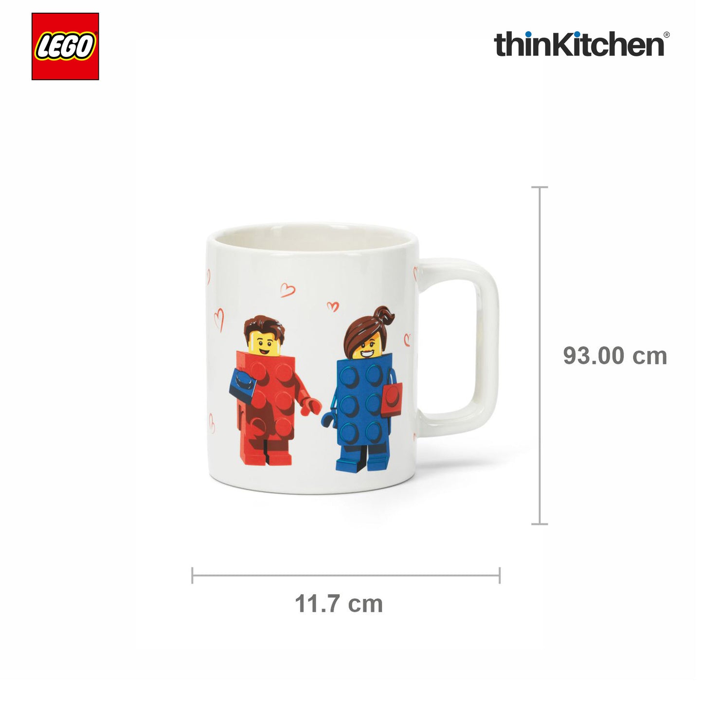 Lego Love Ceramic Coffee & Tea Mug 300ml for Kids & Adults | Durable Novelty Coffee Gift Mug