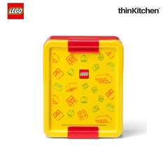 Brick Art Line Series Kids Lunch Box with Divider 1.7L (Red & Yellow)  | BPA Free Kids Lunch Box for School, Snack Box, Travel Lunchbox for Kids & Adults