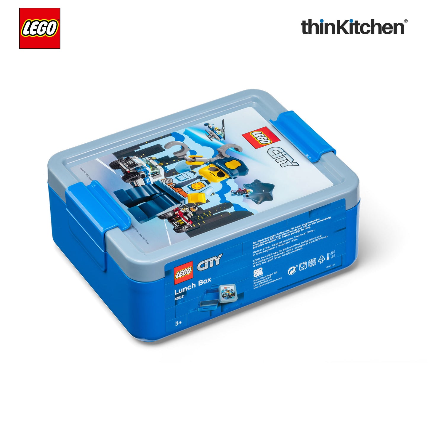 LEGO City Series Kids Lunch Box with Divider 1.7L (Blue & Grey) |BPA Free, Lunch Box for School, Snack Box, Travel Lunch Box