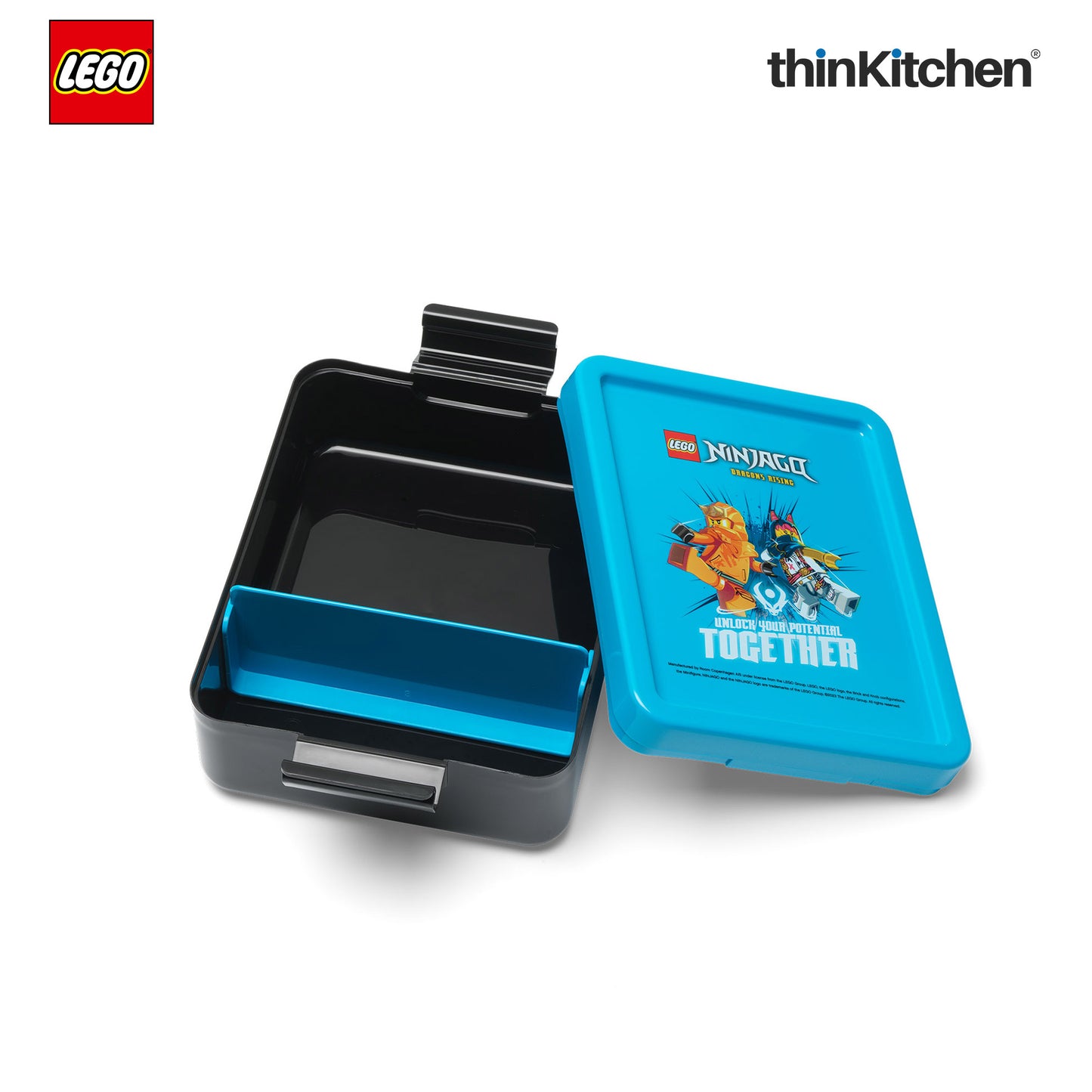 Ninjago Series Kids Lunch Box with Divider 1.7L (Blue & Black) | BPA Free, Kids Lunch Box for School, Snack Box, Travel Lunchbox