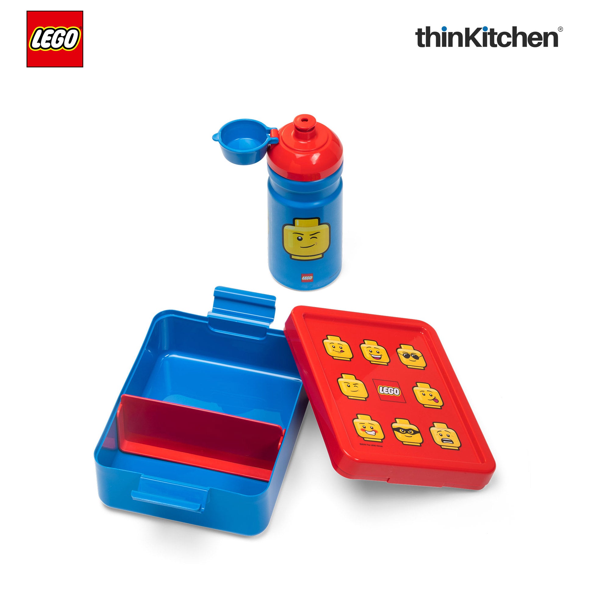 Lego Iconic Kids School Lunch Set with 390ml Water Bottle & 1.7L Lunch Box | BPA Free Travel Lunch Set for Kids & Adults - 2
