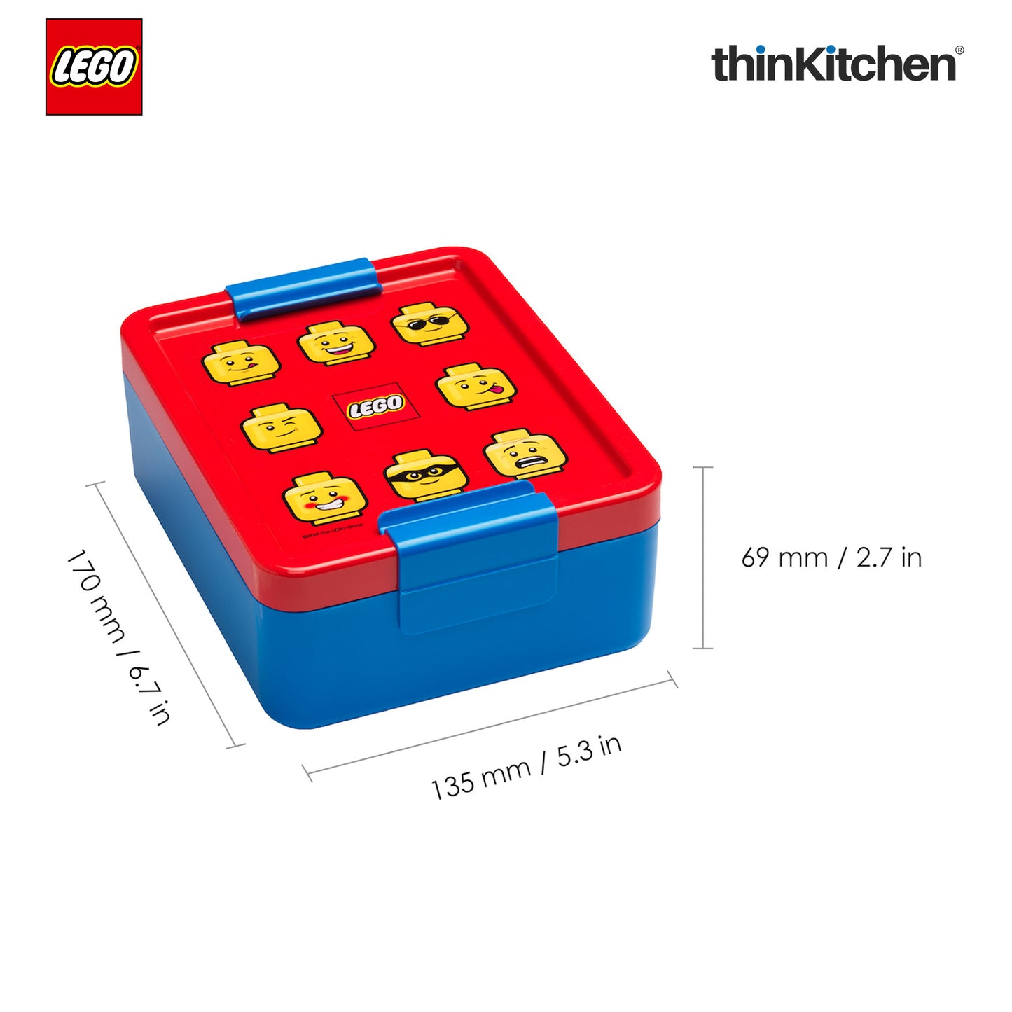 Lego Iconic Kids School Lunch Set with 390ml Water Bottle & 1.7L Lunch Box | BPA Free Travel Lunch Set for Kids & Adults