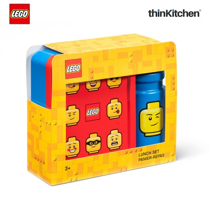 Lego Iconic Kids School Lunch Set with 390ml Water Bottle & 1.7L Lunch Box | BPA Free Travel Lunch Set for Kids & Adults