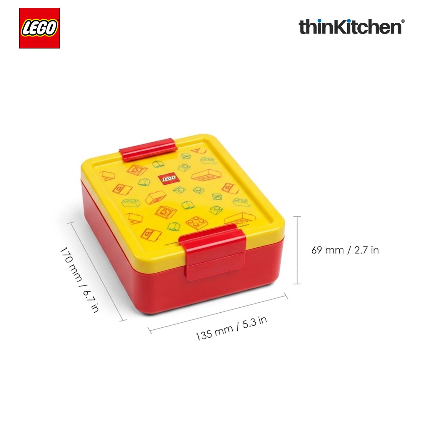 Lego Brick Art Line Series Kids School Lunch Set with 390ml Water Bottle & 1.7L Lunch Box | BPA Free Travel Lunch Set for Kids & Adults
