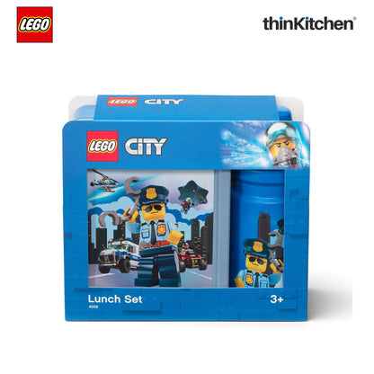 Lego City Series School Lunch Set with 390ml Water Bottle & 1.7L Lunch Box for Kids | BPA Free, Travel Lunch Set for Kids & Adults