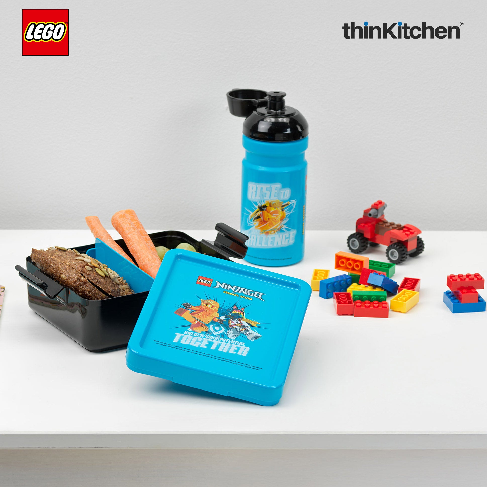 Lego Ninjago Series School Lunch Set with 390ml Water Bottle & 1.7L Lunch Box for Kids | BPA Free, Travel Lunch Set for Kids & Adults - 4
