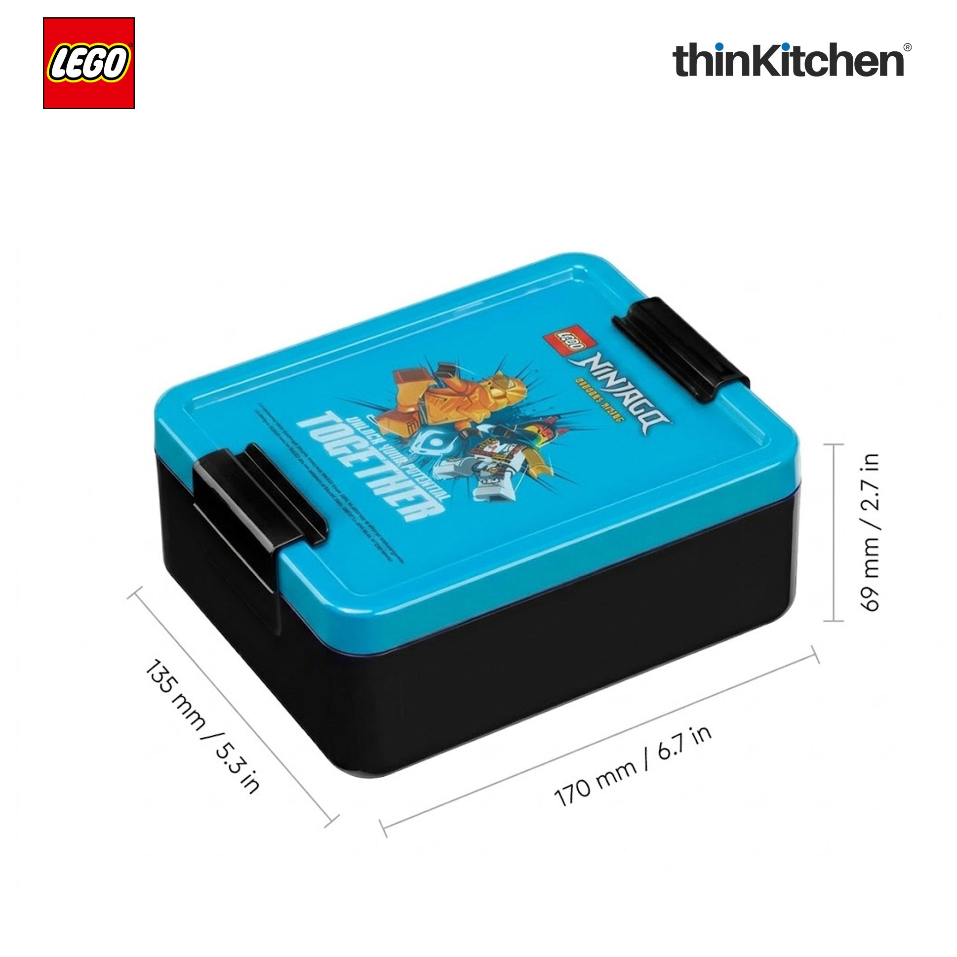 Lego Ninjago Series School Lunch Set with 390ml Water Bottle & 1.7L Lunch Box for Kids | BPA Free, Travel Lunch Set for Kids & Adults - 2