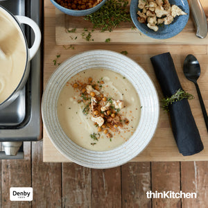 Denby Studio Blue Chalk Medium Ridged Bowl