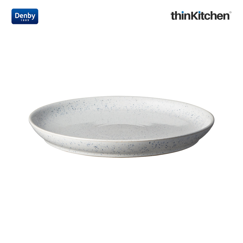 Denby 8.3" Medium Handcrafted Premium Stoneware Coupe Plate, Studio Blue