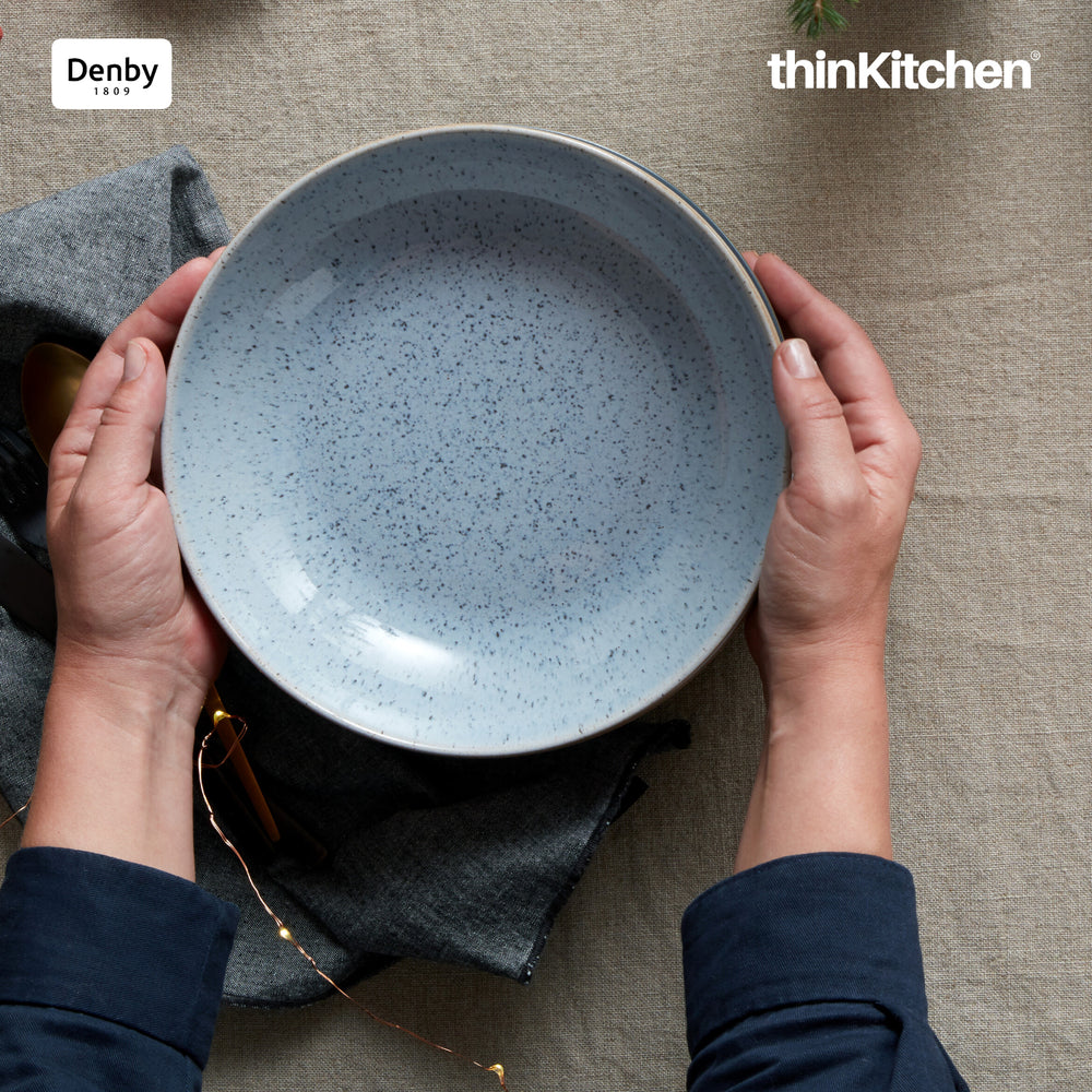 Denby 820ml Premium Handcrafted Studio Blue Pebble Cereal Bowl