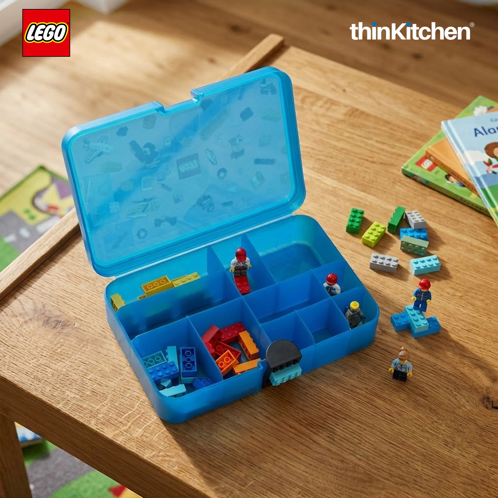 Lego Iconic Series Sorting Box, Toy Storage, Multipurpose Organizer - Blue - 4