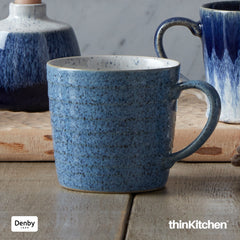 Denby Studio Blue Flint/Chalk Ridged Mug