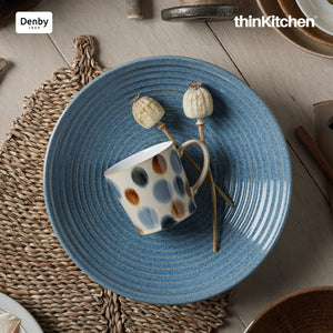 Denby Studio Blue Flint Large Ridged Bowl