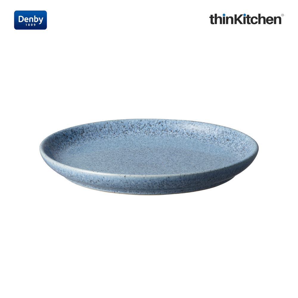 Denby 6.7" Premium Handcrafted Studio Blue Flint Small Coupe Plate