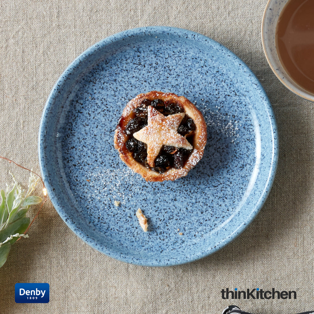 Denby 8.3" Premium Handcrafted Medium Coupe Plate,  Studio Blue Flint
