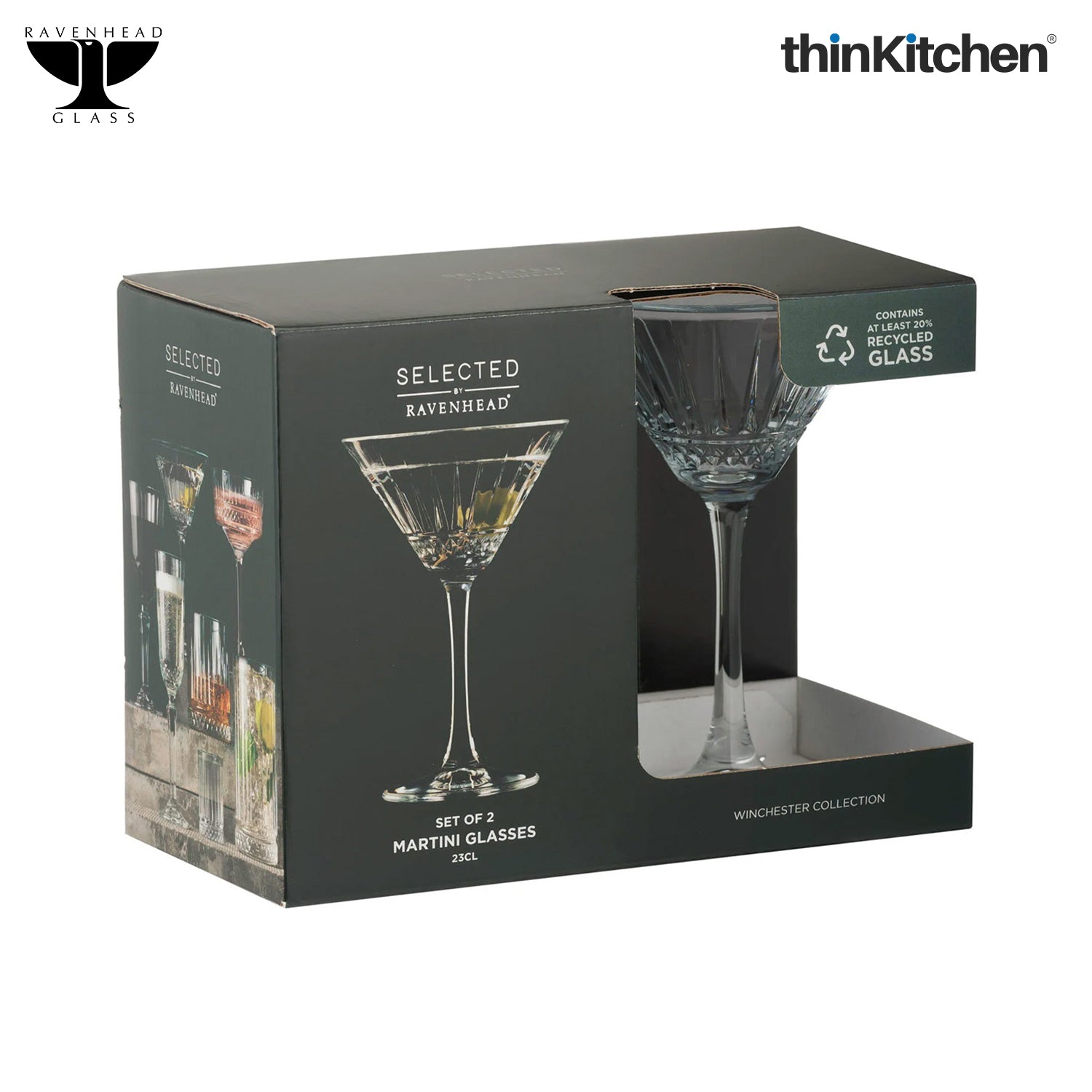 Ravenhead Winchester Martini Glasses Set of 2 – 230ml Cocktail Glasses - 2
