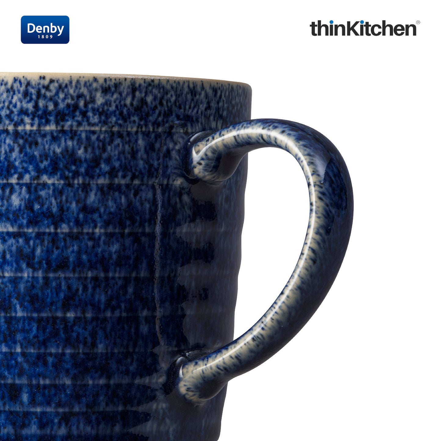 Denby Studio Blue Cobalt Pebble Rigded Mug
