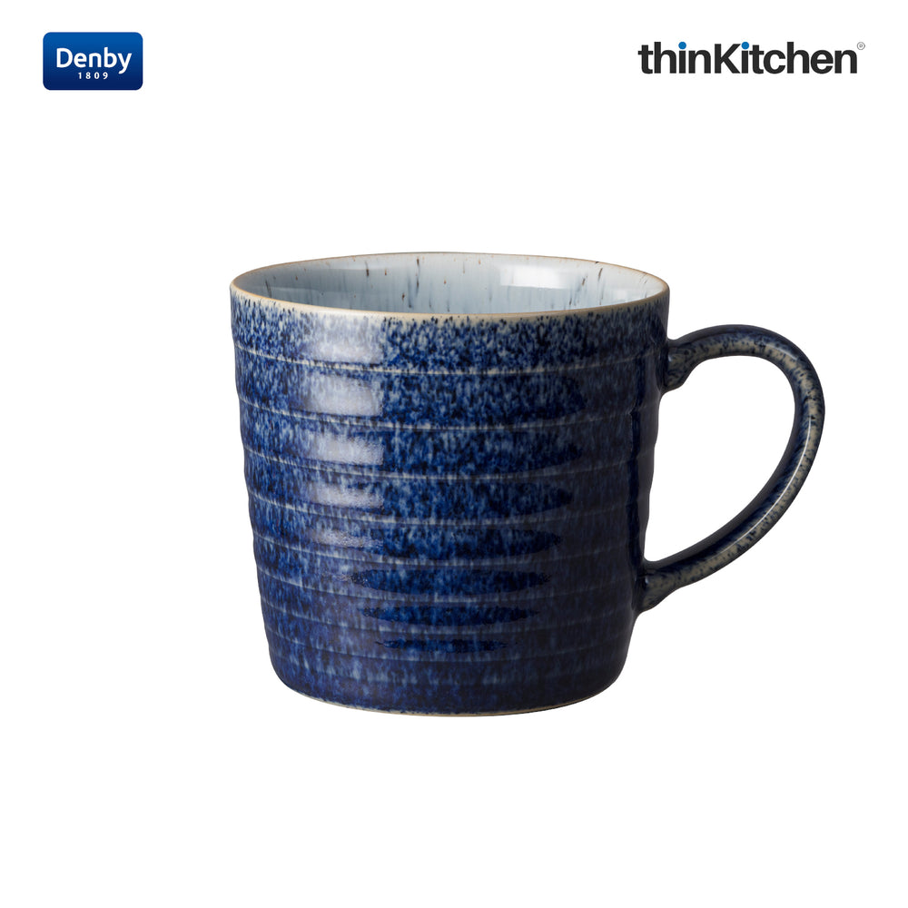 Denby Studio Blue Cobalt Pebble Rigded Mug, 400ml