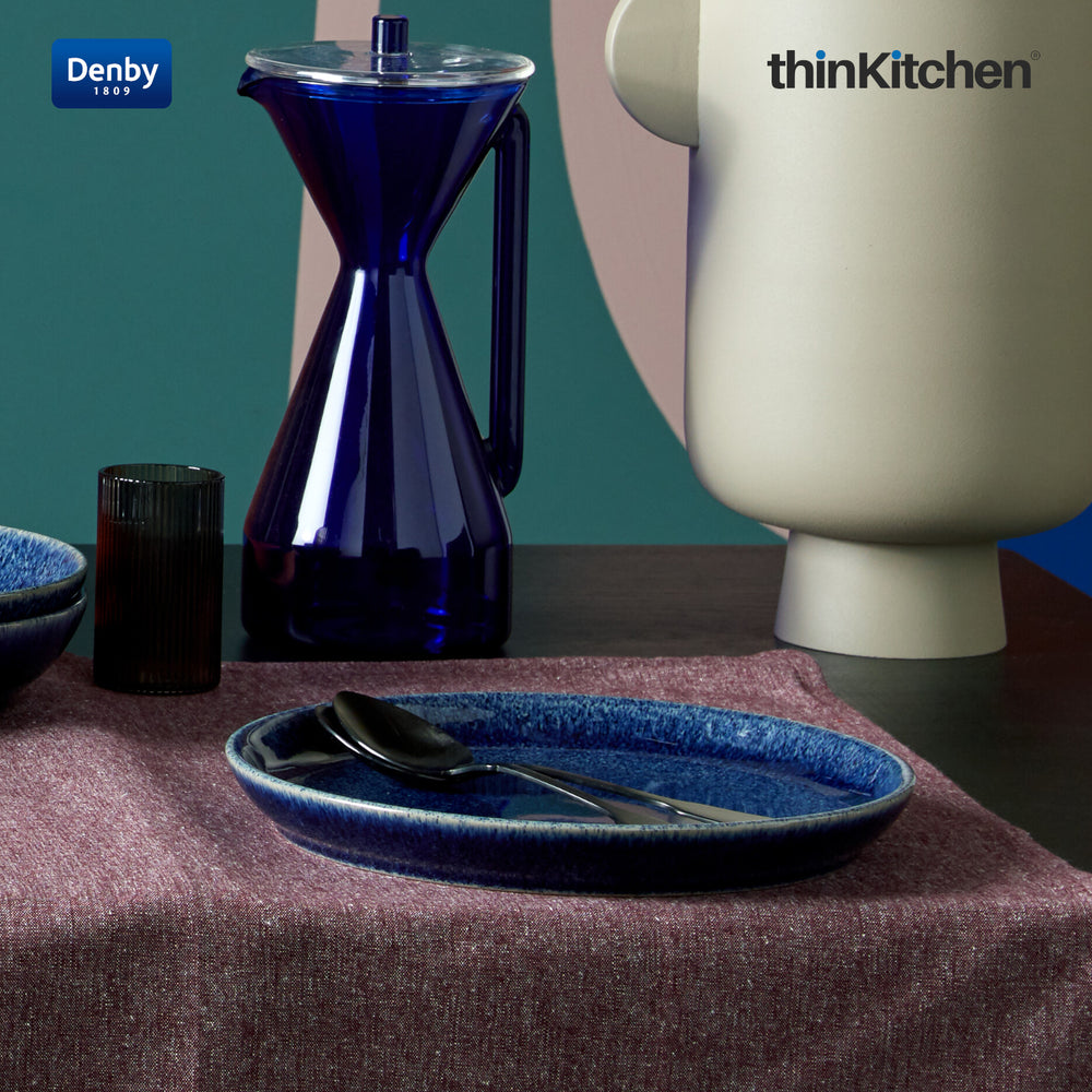 Denby 8.3" Premium Medium Coupe Plate, Studio Blue Cobalt