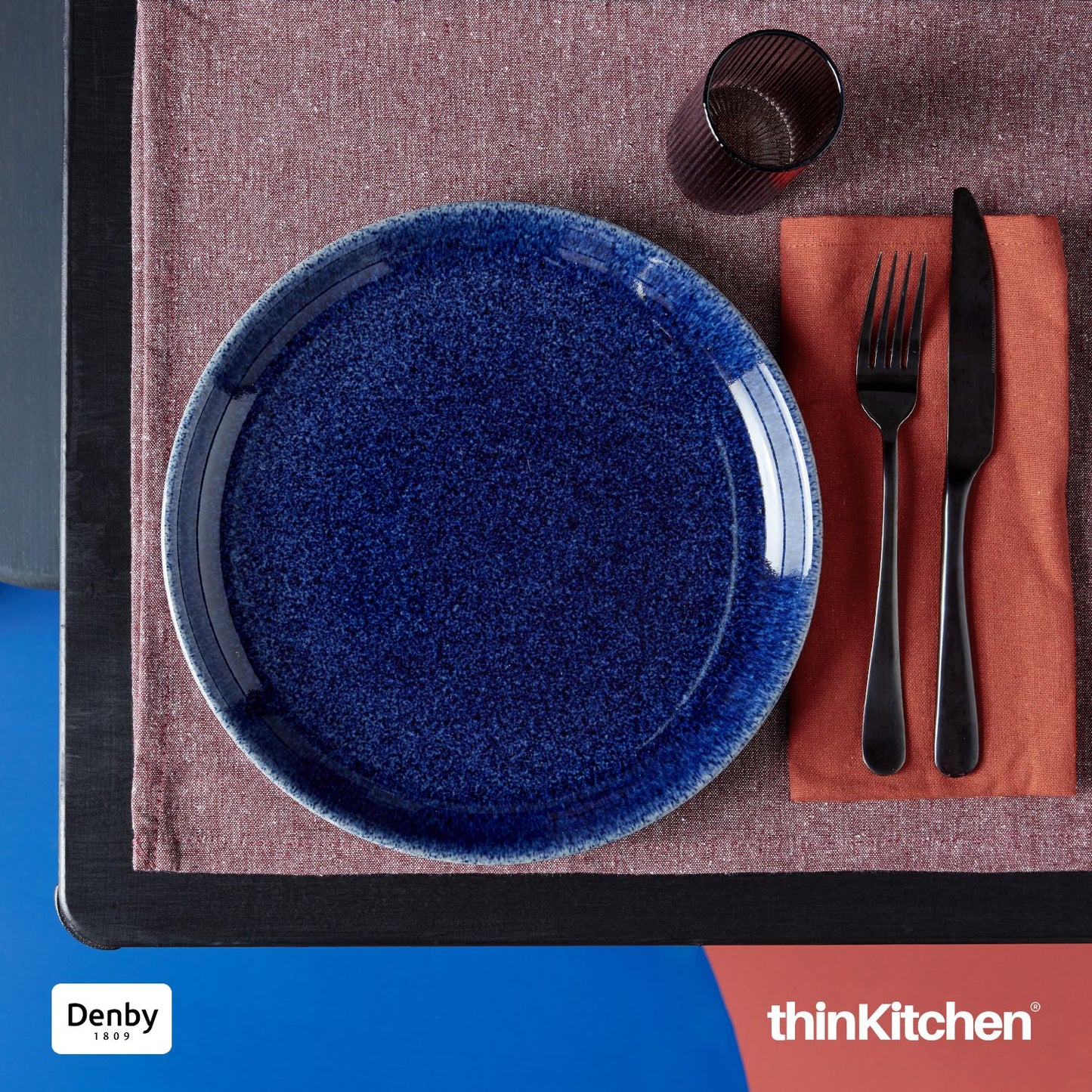 Denby Studio Blue Cobalt Coupe Dinner Plate