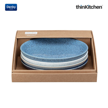 Denby Studio Blue Medium Coupe Plate Set Of 4