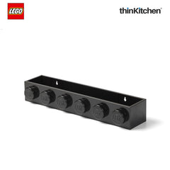 Lego Wall Mounted Book Rack, Black, 19 Inches | Decorative Book Shelf for Books and Toys